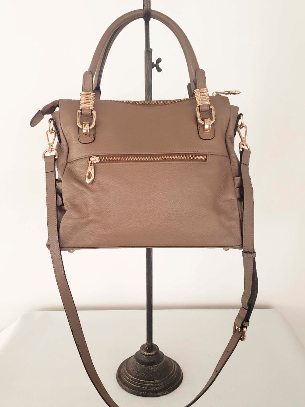 Kattee Soft Women's Genuine Light/Medium Brown Leather Satchel Tote Shoulder Bag